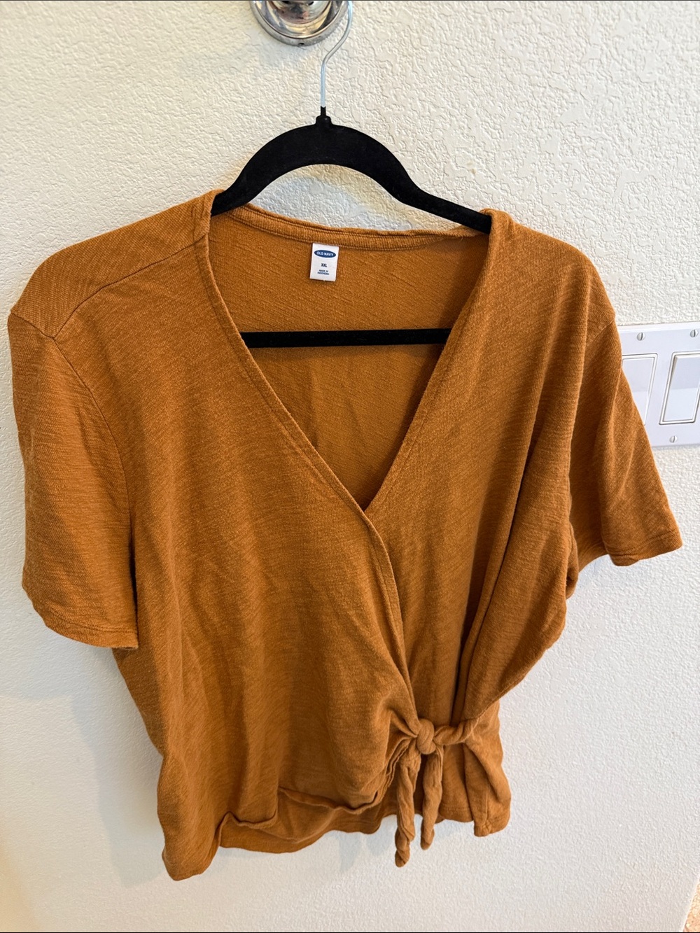 Old Navy Rust Orange Tie-Front Wrap Top